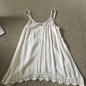 White tank top with lace trim